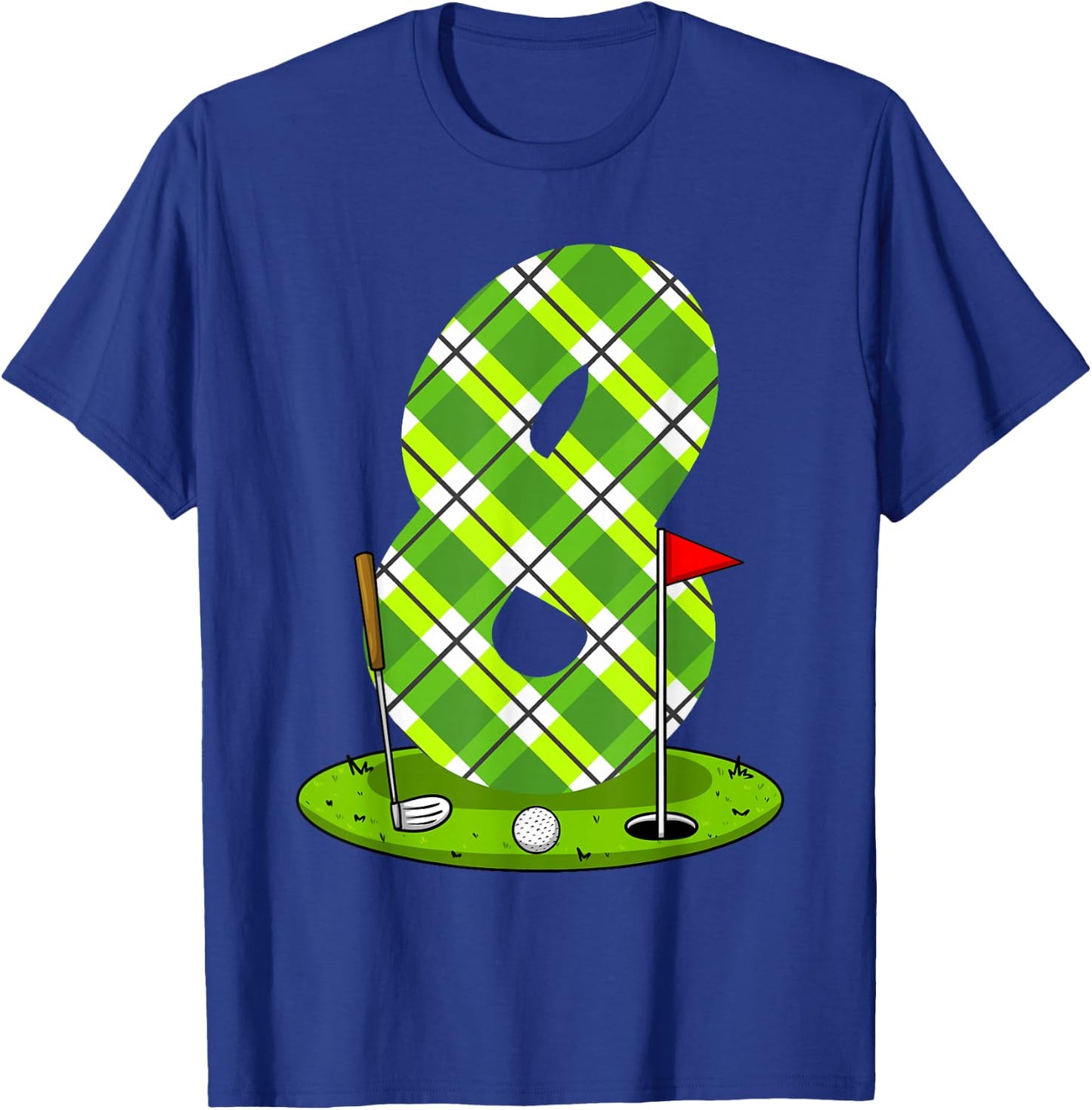 Golf Birthday Shirt For Kids 8th Birthday Party Golfer T-Shirt - T-Shirt | Royal