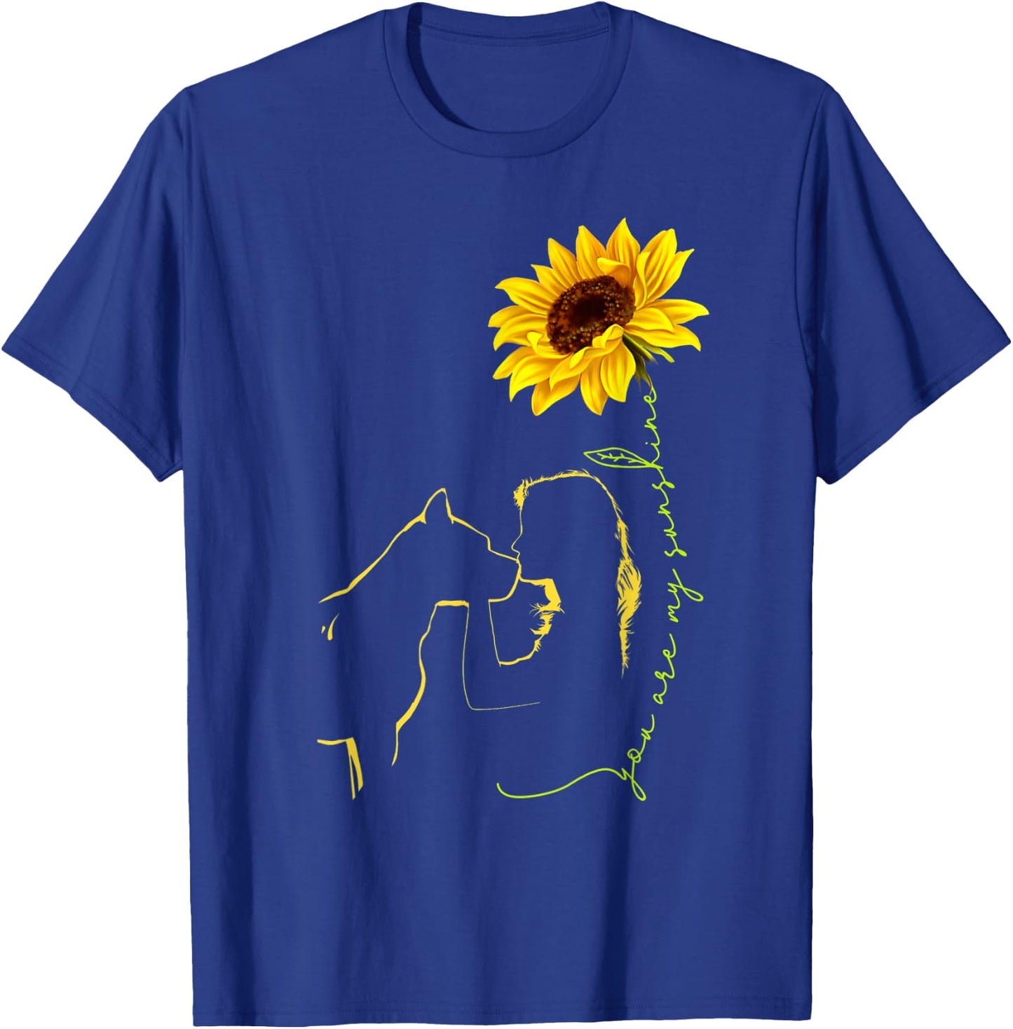 Pitbull Mom you're my sunshine sunflower pitbull dog lover Men Women T-Shirt - T-Shirt | Royal
