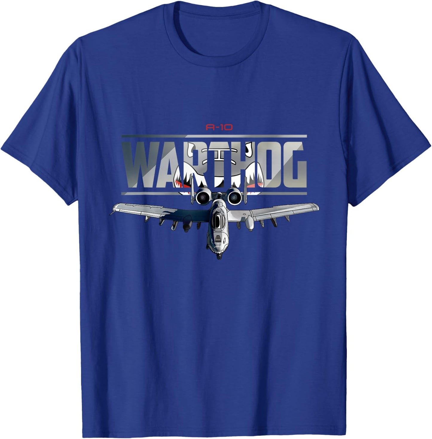 American Military Airplane Warthog Pilot T-Shirt - T-Shirt | Royal