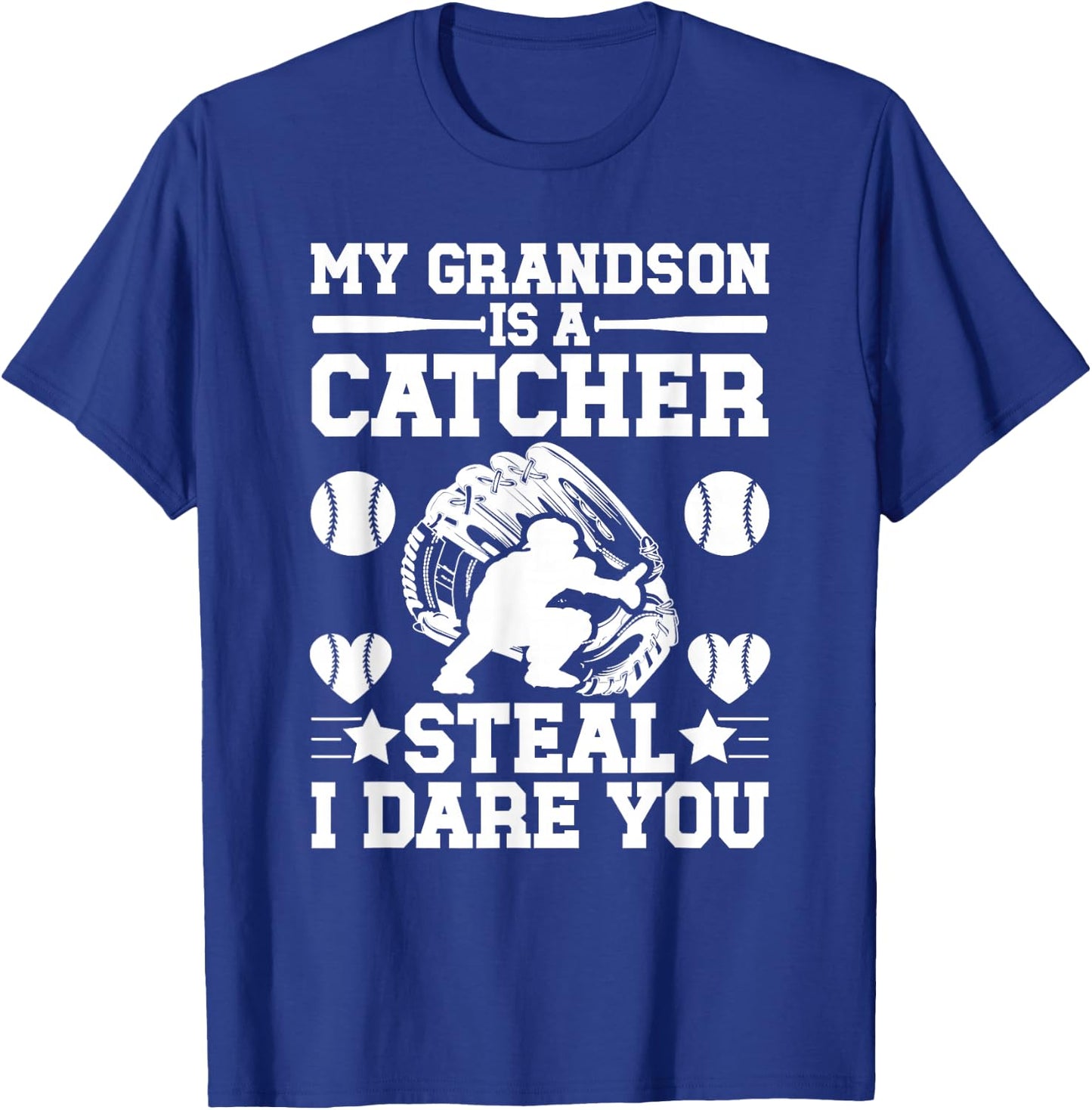 Grandson Is A Baseball Catcher Grandma Of A Baseball Catcher T-Shirt - T-Shirt | Royal