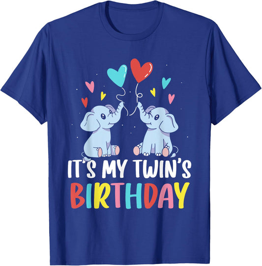 It's My Twin's Birthday Twin Cute Twins Celebrate T-Shirt - T-Shirt | Royal