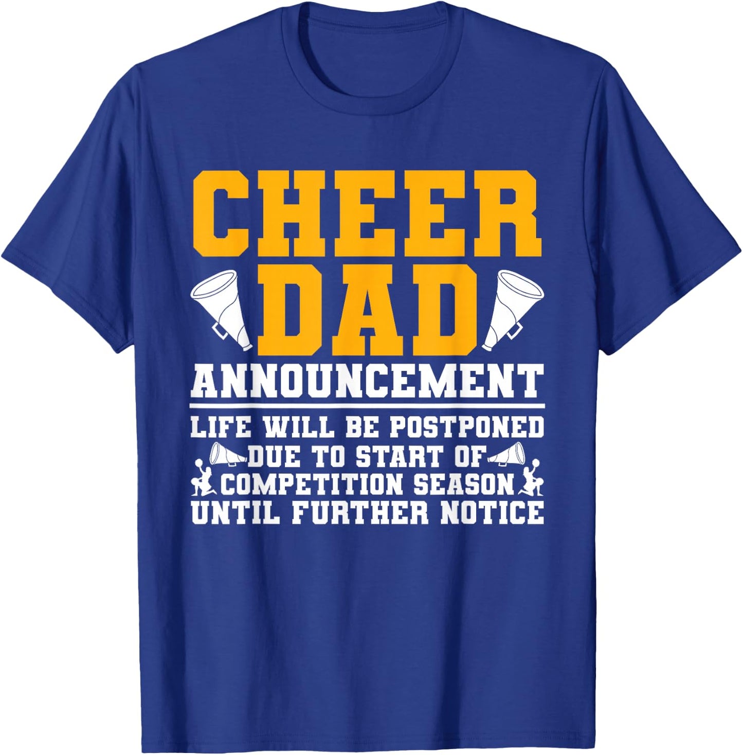 Cheerleading Papa Funny Cheer Dad Announcement T-Shirt - T-Shirt | Royal