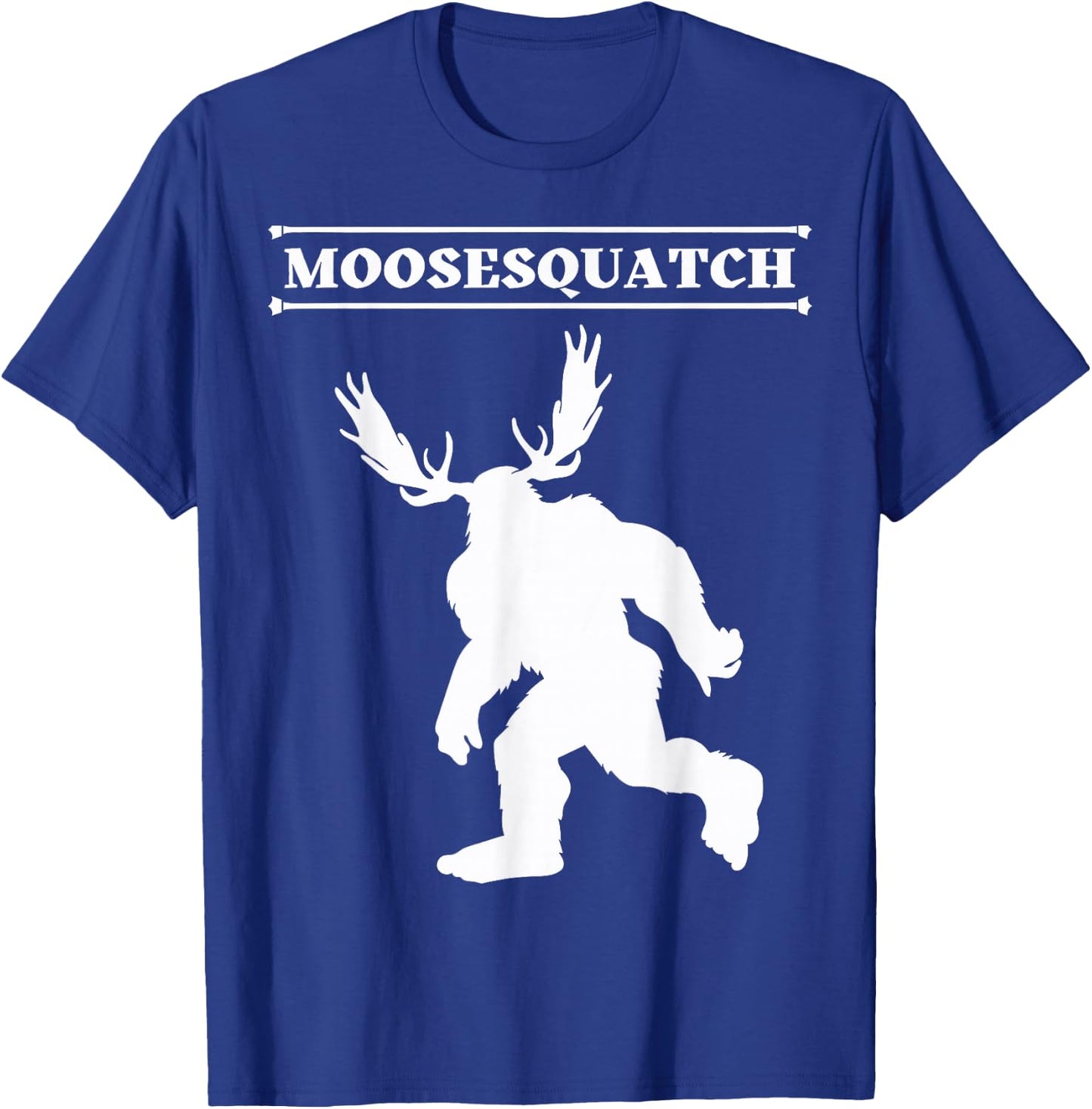 White Moosesquatch Funny Moose-Sassquatch Cryptid Creature T-Shirt - T-Shirt | Royal