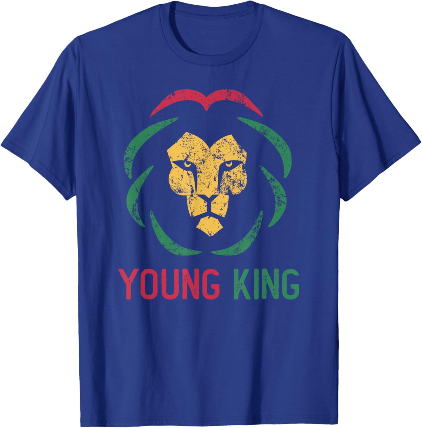 Young King African Lion Boy Black History Month African Boys T-Shirt - T-Shirt | Royal