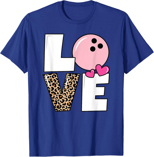Cute Love Bowling Bowler Women Girls Bowling T-Shirt - T-Shirt | Royal