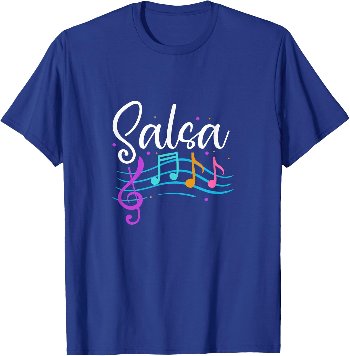 Salsa Musical Notes Latin Music Dance T-Shirt - T-Shirt | Royal