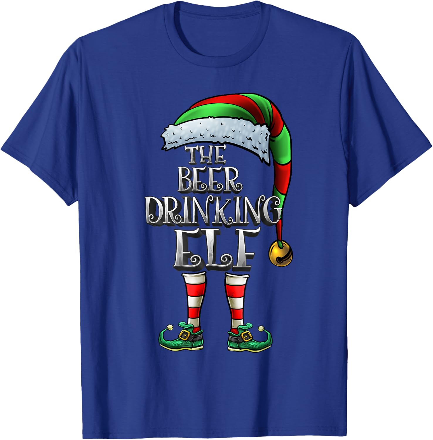 Beer Drinking Elf Shirt Matching Beer Drinking Christmas Elf T-Shirt - T-Shirt | Royal