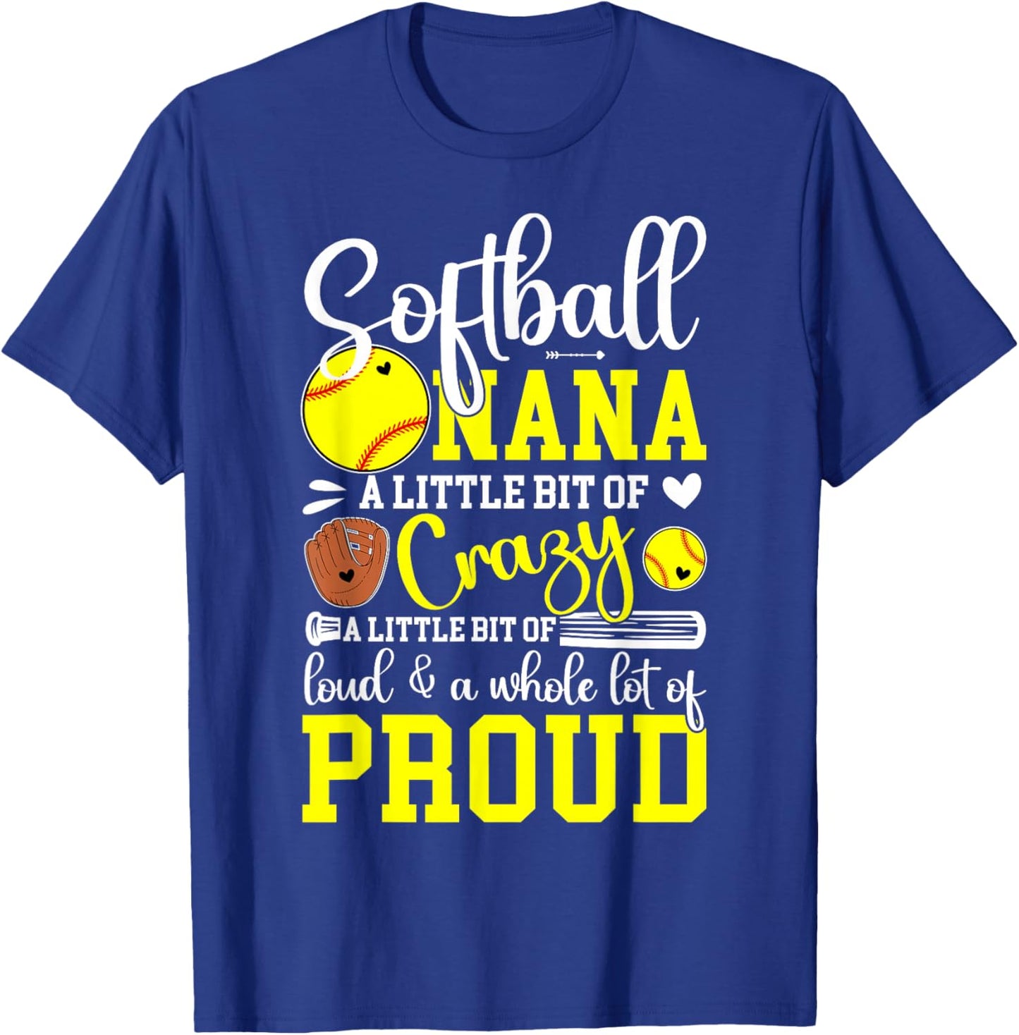 Softball Nana Proud Nana Of A Softball Player T-Shirt - T-Shirt | Royal
