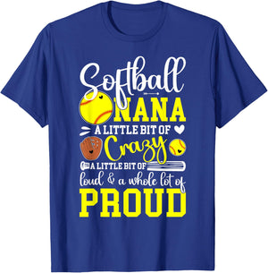 Softball Nana Proud Nana Of A Softball Player T-Shirt - T-Shirt | Royal