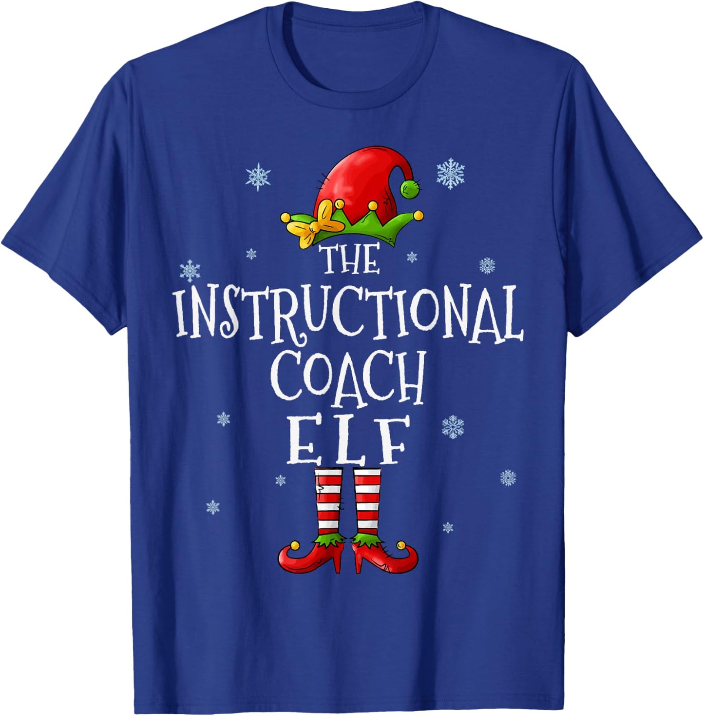 The Instructional Coach Elf Squad Funny Matching Christmas T-Shirt - T-Shirt | Royal