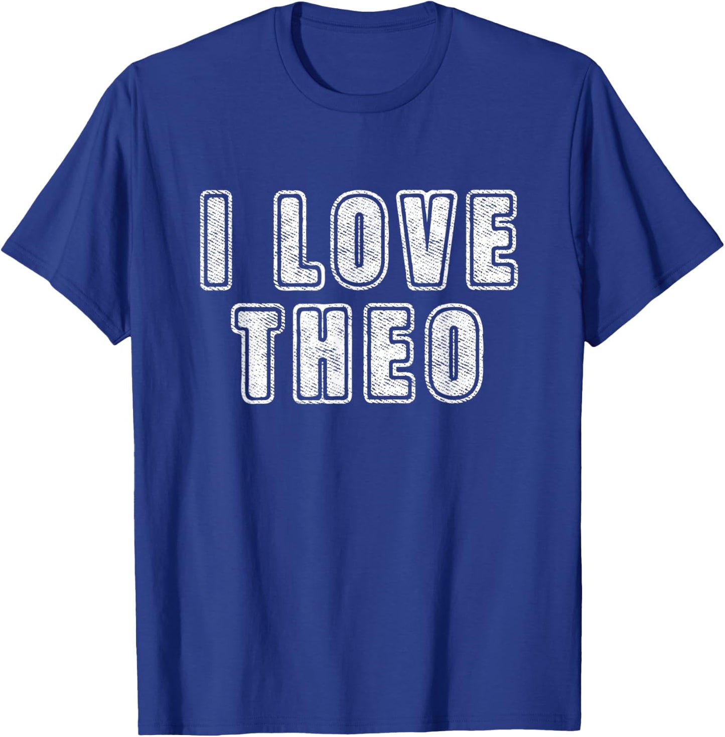 I Love Theo Retro Vintage Text Birth Names Best Theo T-Shirt - T-Shirt | Royal