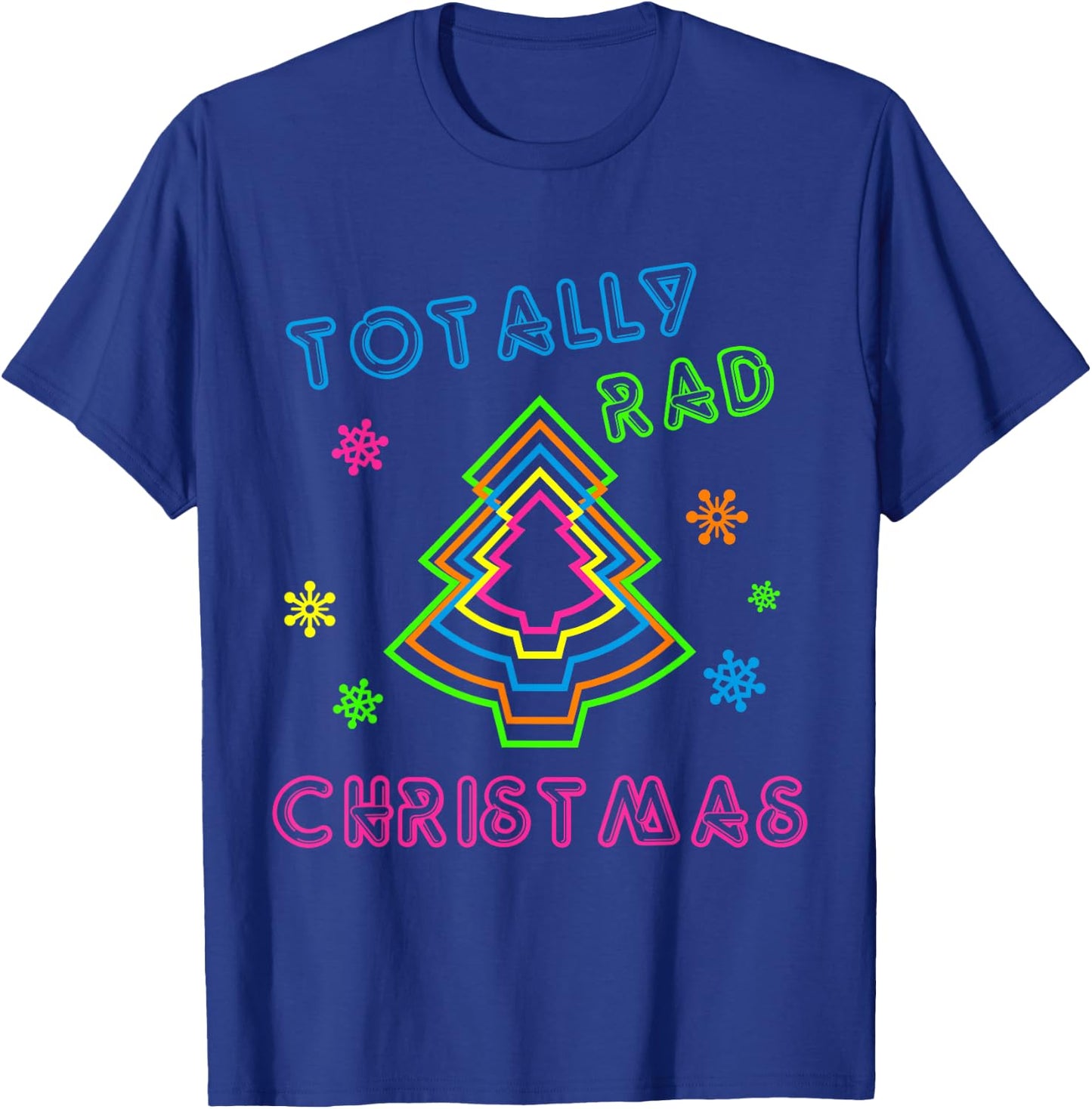 Totally Rad Christmas - 80s Retro Christmas T-Shirt - T-Shirt | Royal