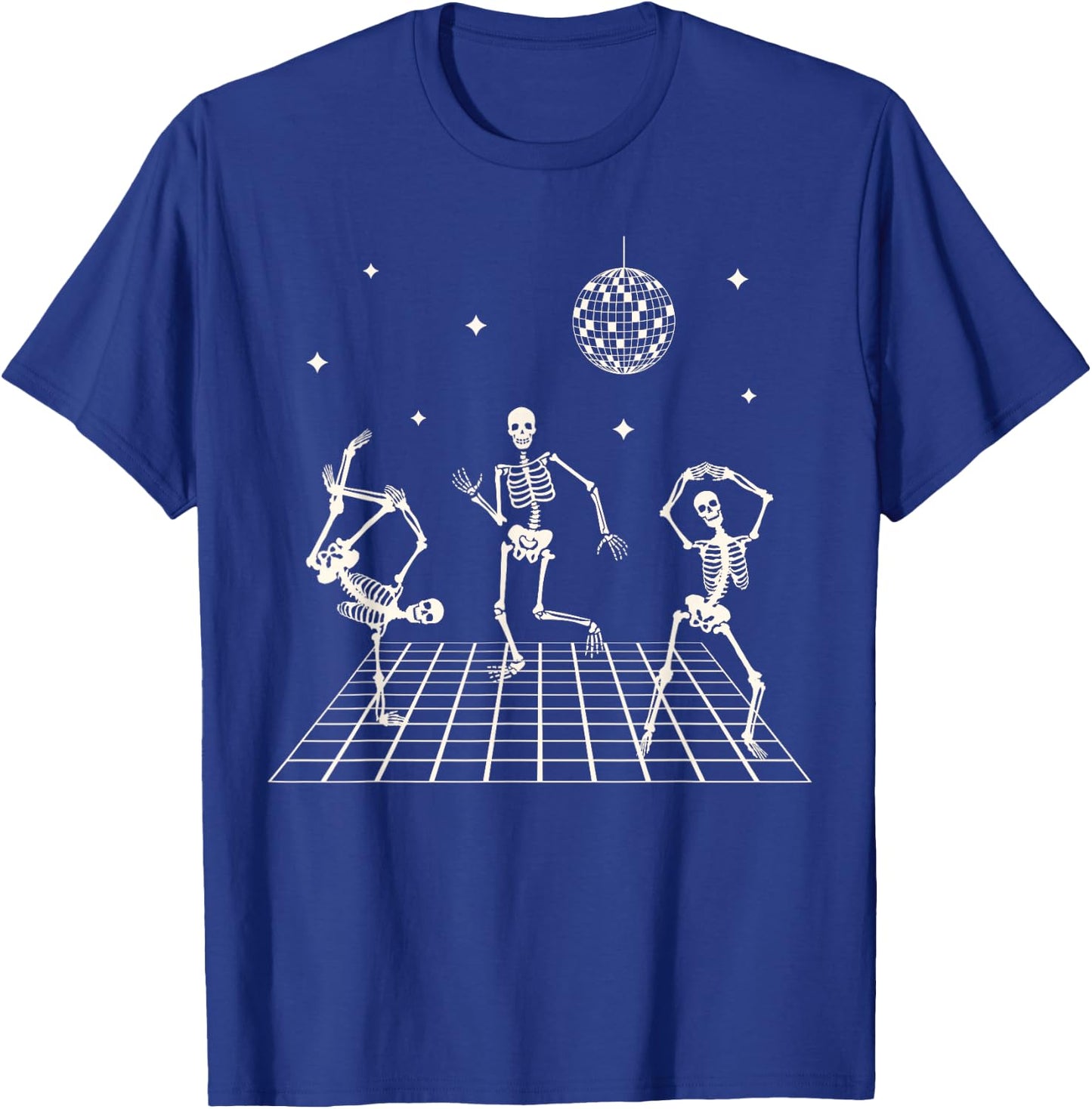 Skeletons Dancing at the Club with a disco ball Halloween T-Shirt - T-Shirt | Royal