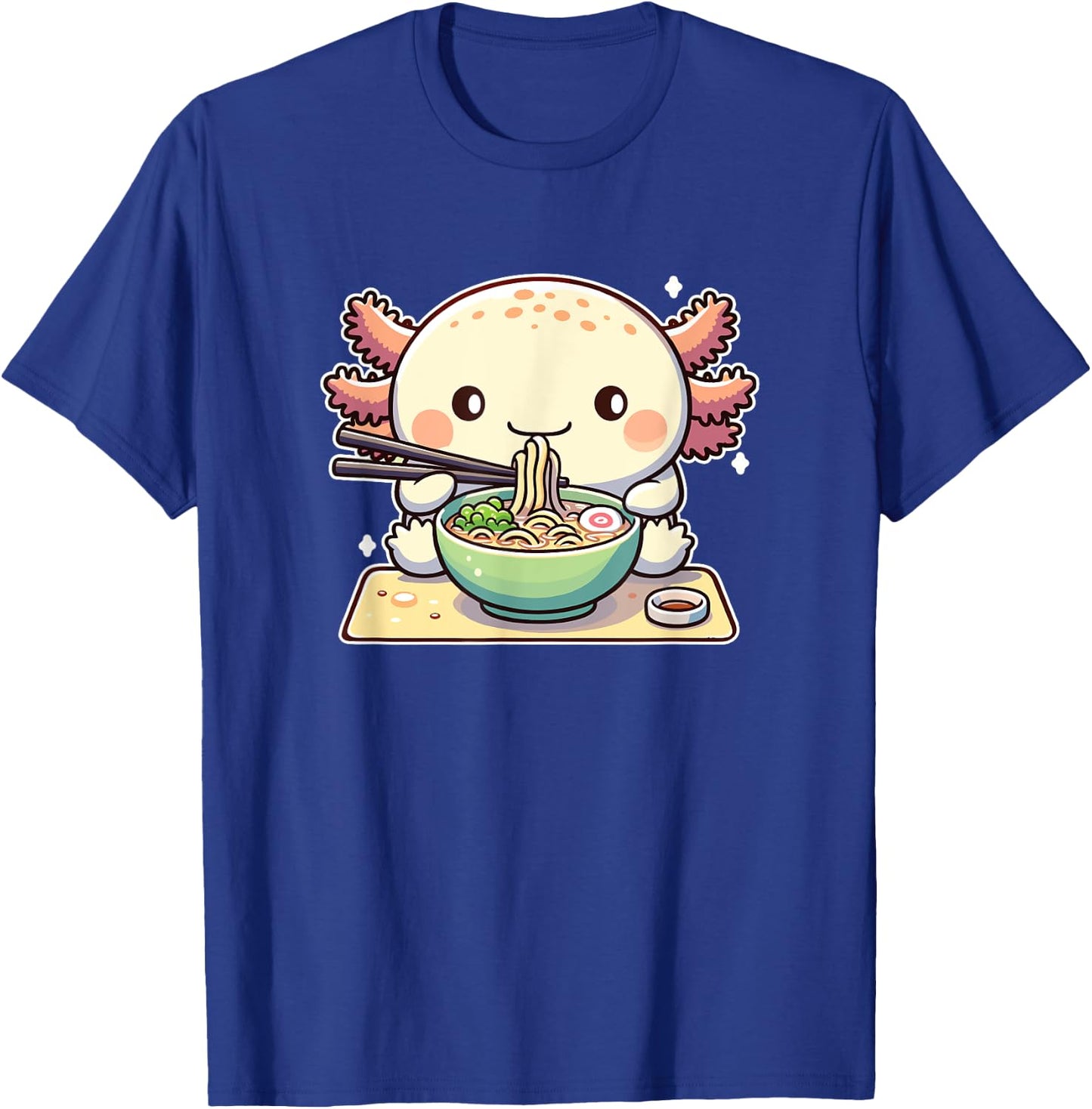 Cute Axolotl Eats Ramen Noodles Axolotls Ramen T-Shirt - T-Shirt | Royal