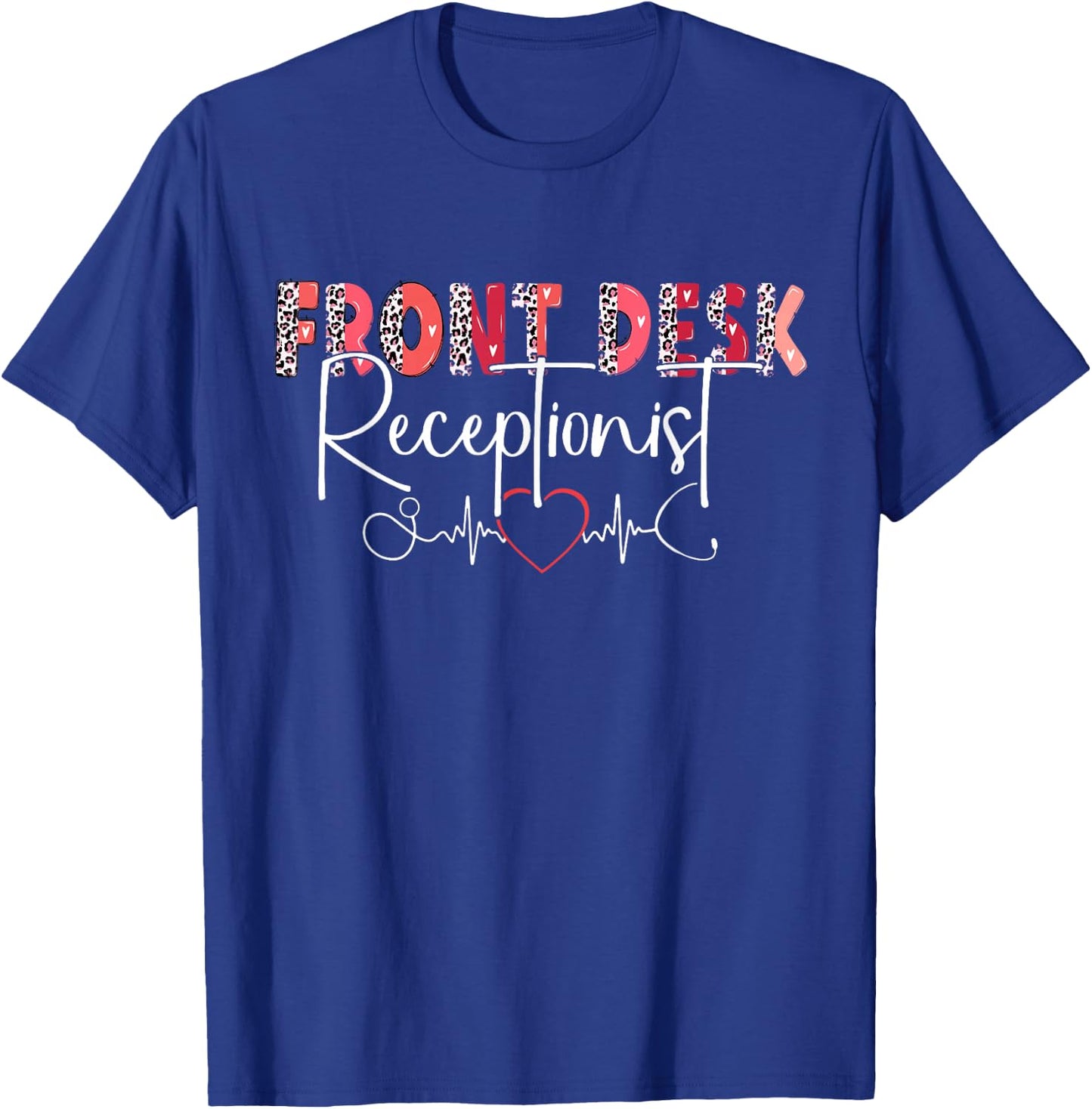 Hospital Receptionist Office Valentine Nursing Women's Valentine's Day Office Black Small Regular Fit Short Sleeve Cotton Blend T-Shirt - T-Shirt | Royal