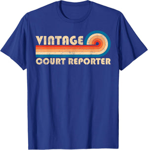 Vintage Court Reporter Job Title Birthday Idea T-Shirt - T-Shirt | Royal