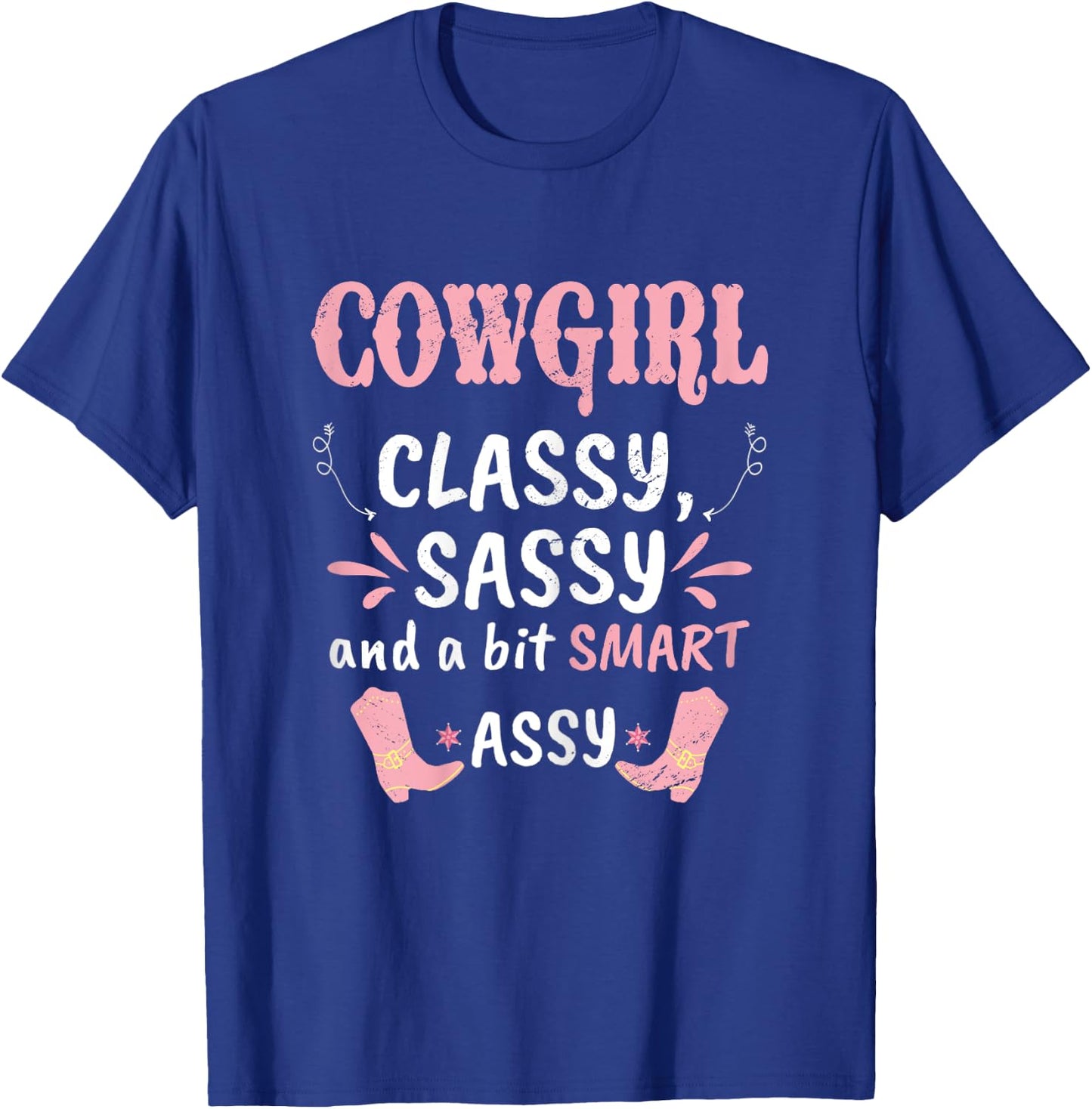 Funny Cowgirl Graphic Women Girls Cowgirl Western Rodeo T-Shirt - T-Shirt | Royal