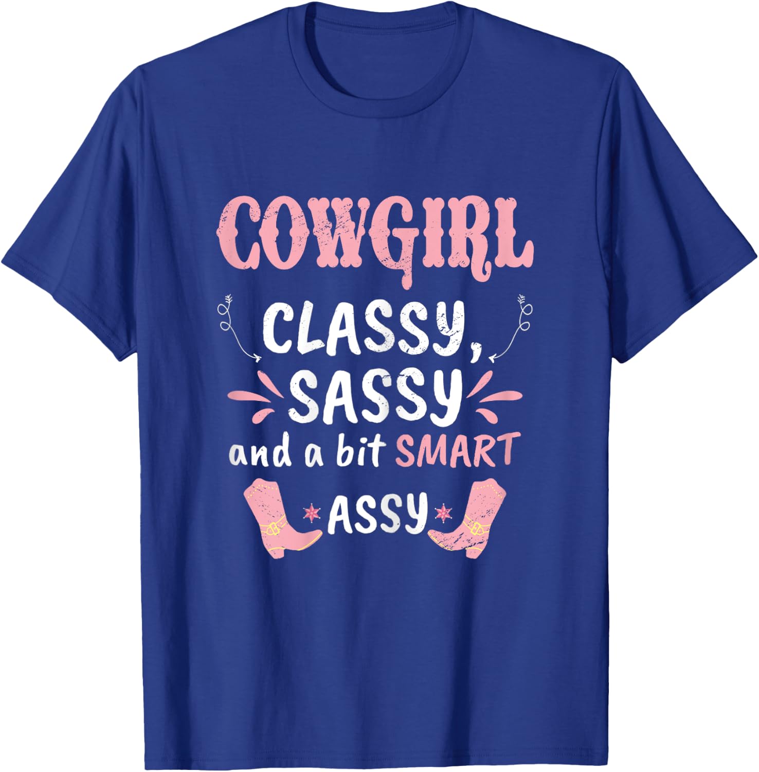 Funny Cowgirl Graphic Women Girls Cowgirl Western Rodeo T-Shirt - T-Shirt | Royal