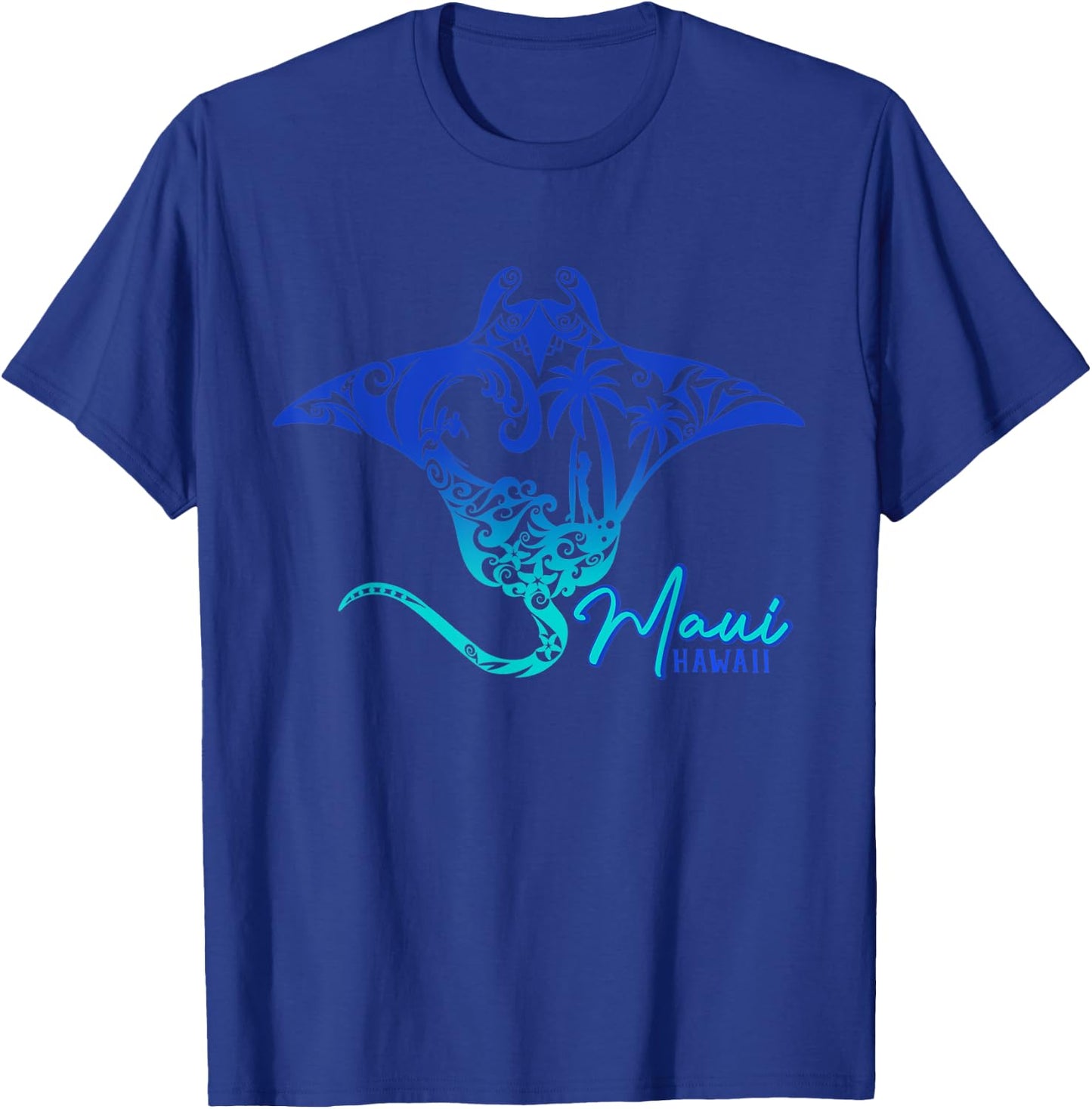Maui Hawaii Sea Stingray Hawaiian Matching Family Vacation T-Shirt - T-Shirt | Royal