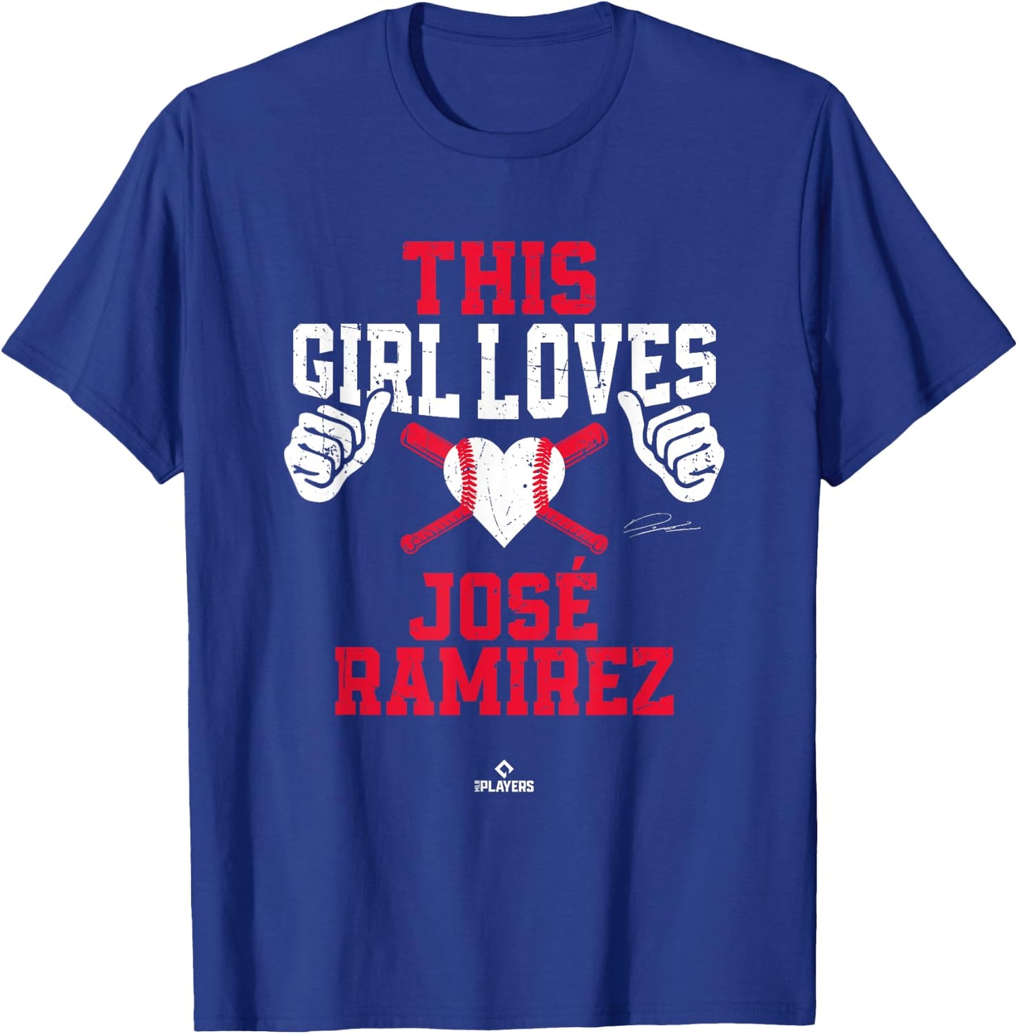 This Girl Loves Jose Ramirez Jose Ramirez Cleveland MLBPA T-Shirt - T-Shirt | Royal
