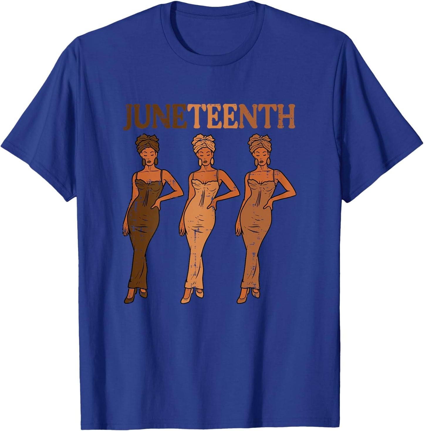 Juneteenth Black Woman Dress 1865 Melanin Women Girls Kids T-Shirt - T-Shirt | Royal