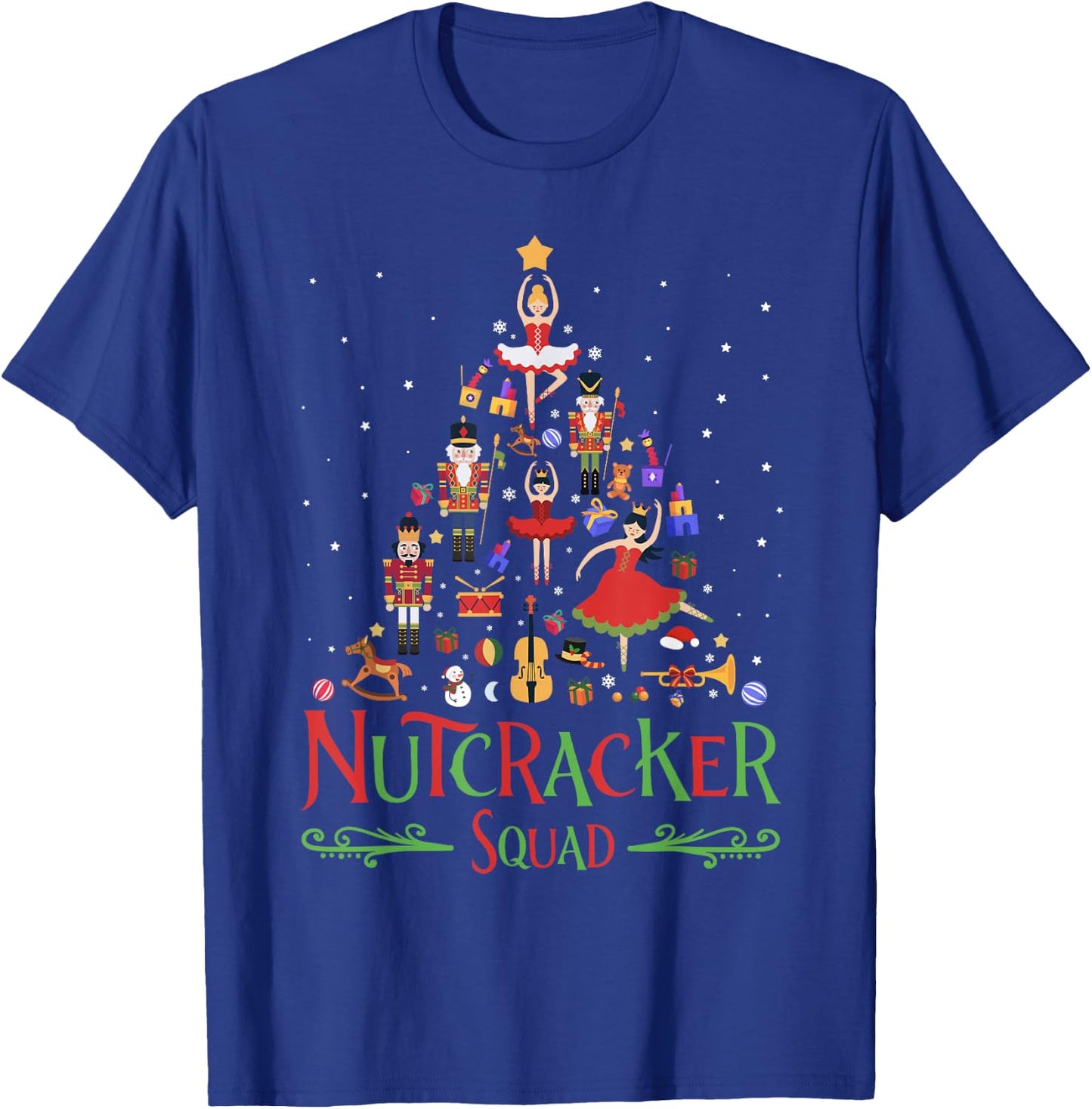 Nutcracker Tree Christmas Holiday Nutcracker Squad Ballet T-Shirt - T-Shirt | Royal