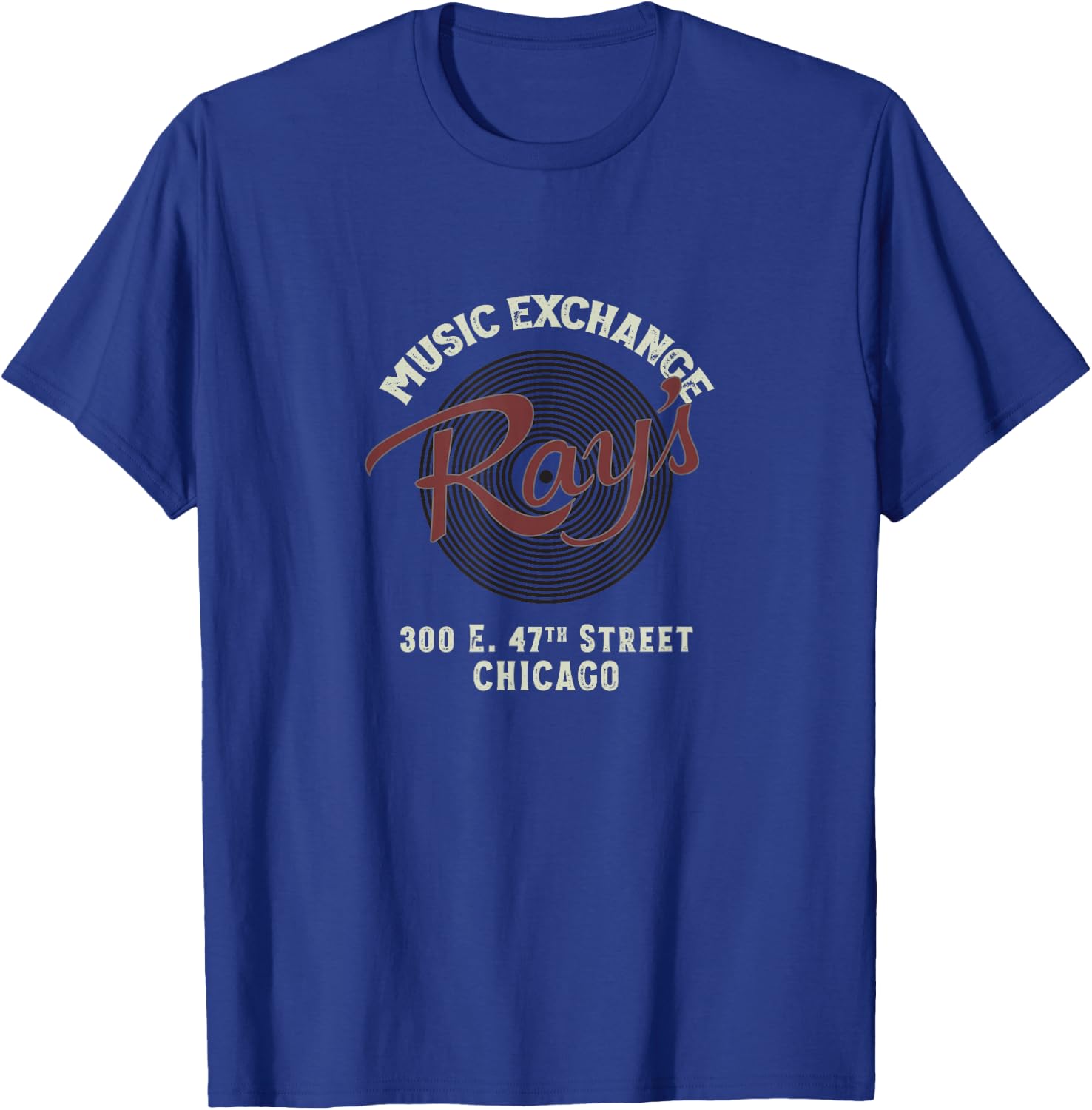 Ray's Music Exchange fictional music store [Chicago, IL] T-Shirt - T-Shirt | Royal