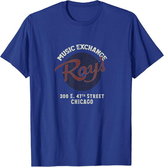 Ray's Music Exchange fictional music store [Chicago, IL] T-Shirt - T-Shirt | Royal