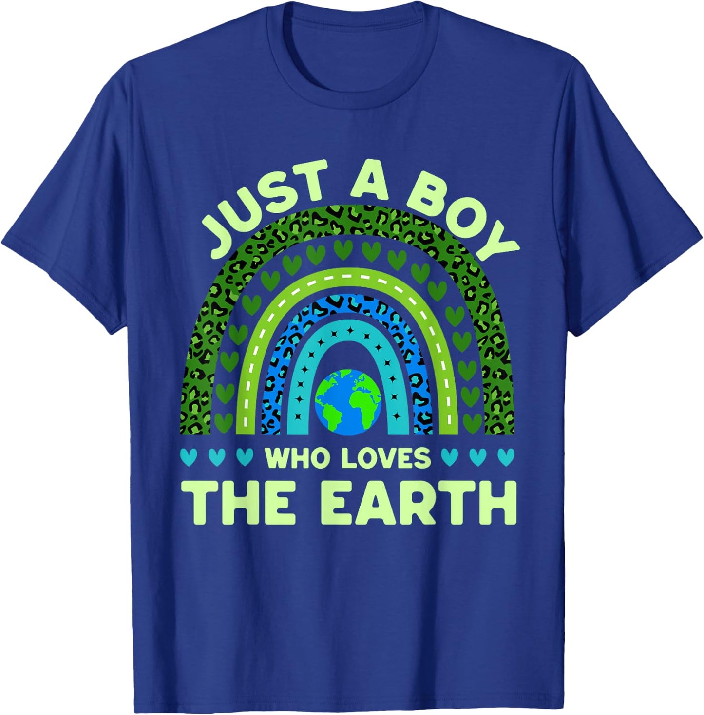 Just A Boy Who Loves The Earth | Earth Day 2024 Rainbow T-Shirt - T-Shirt | Royal