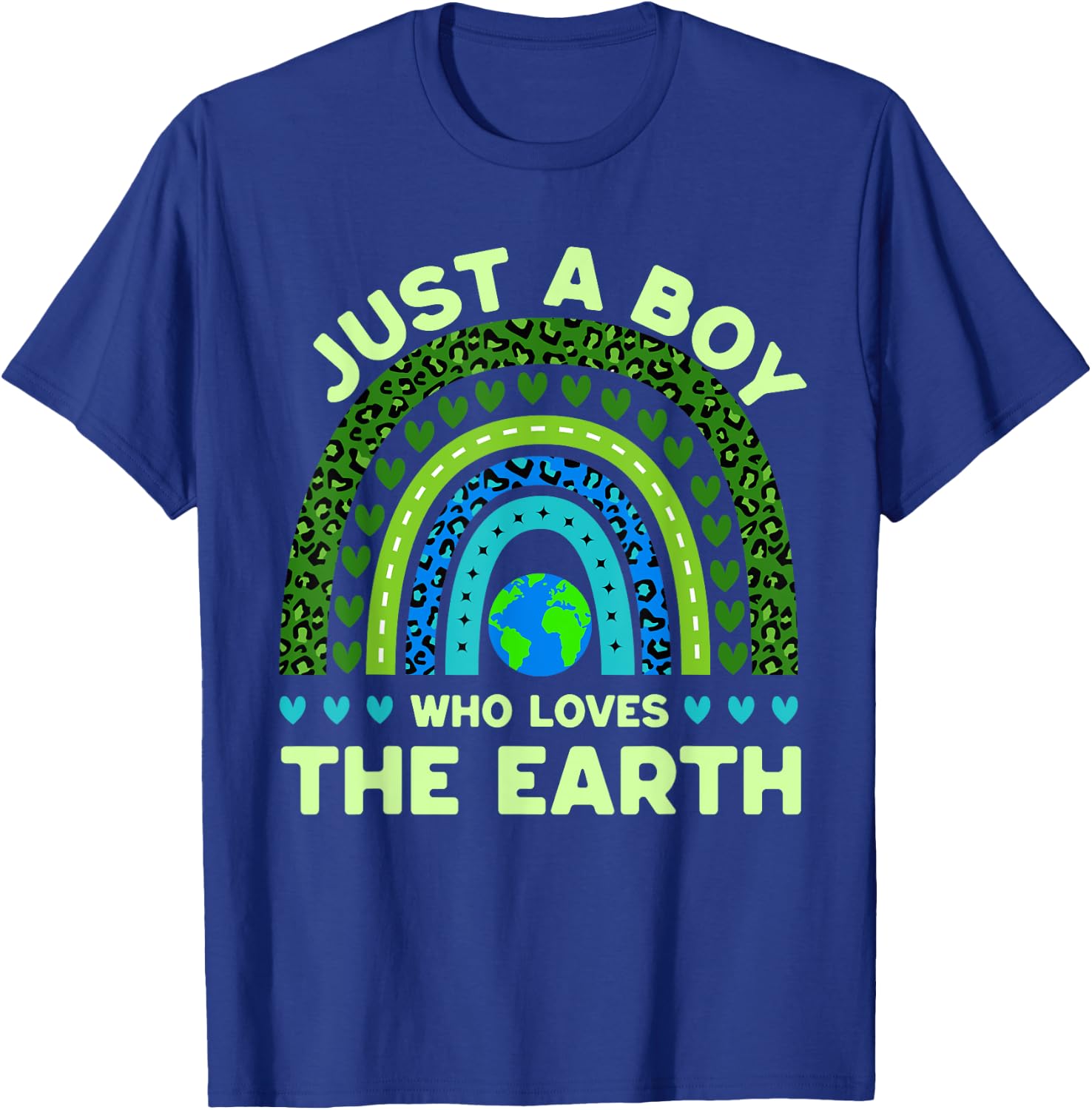 Just A Boy Who Loves The Earth | Earth Day 2024 Rainbow T-Shirt - T-Shirt | Royal