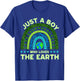 Just A Boy Who Loves The Earth | Earth Day 2024 Rainbow T-Shirt - T-Shirt | Royal