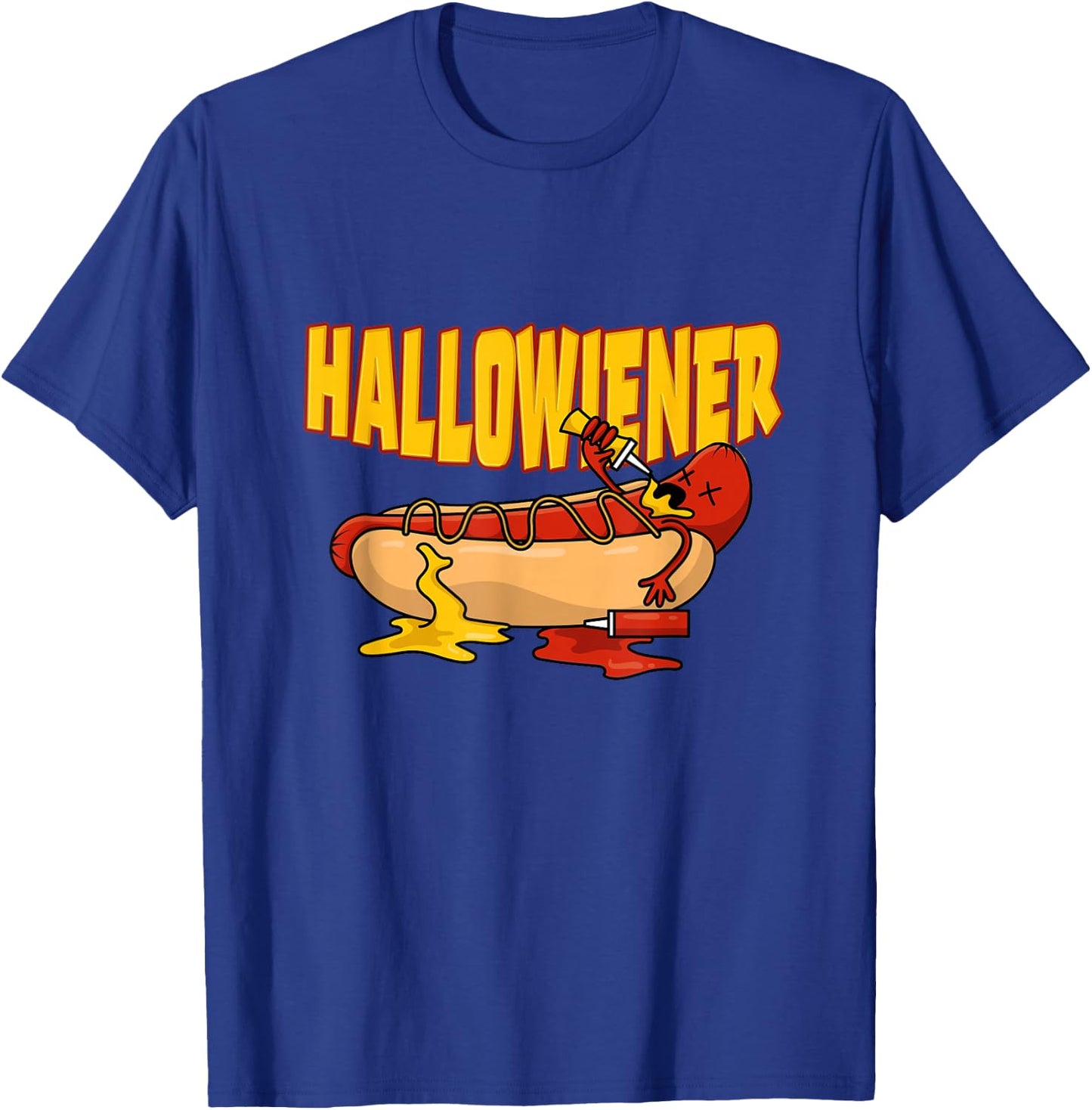 Fast Food Frank Wiener-sausage Ketchup Halloween Bun Hot Dog T-Shirt - T-Shirt | Royal