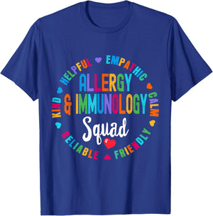 Allergy and Immunology Squad Nurse Team Registered Nursing T-Shirt - T-Shirt | Royal