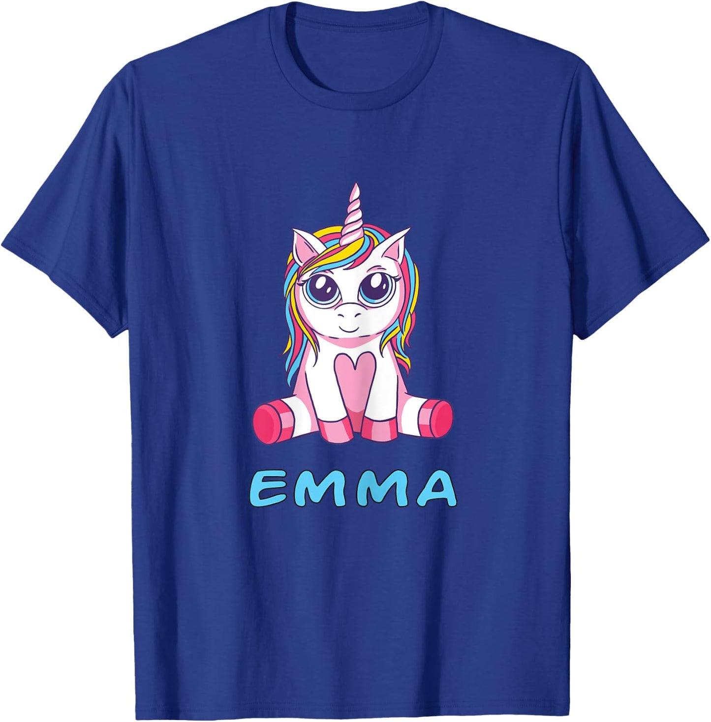 Emma unicorn name baby child girl sits cute toddler T-Shirt - T-Shirt | Royal
