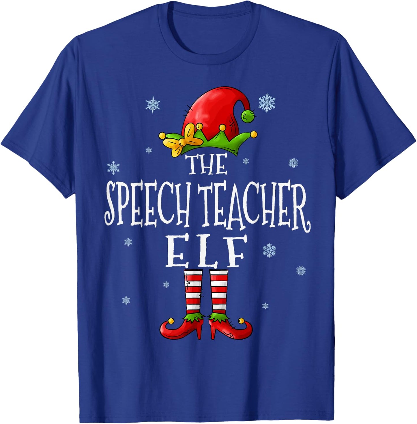 The Speech Teacher Elf Squad Funny Groupe Matching Christmas T-Shirt - T-Shirt | Royal