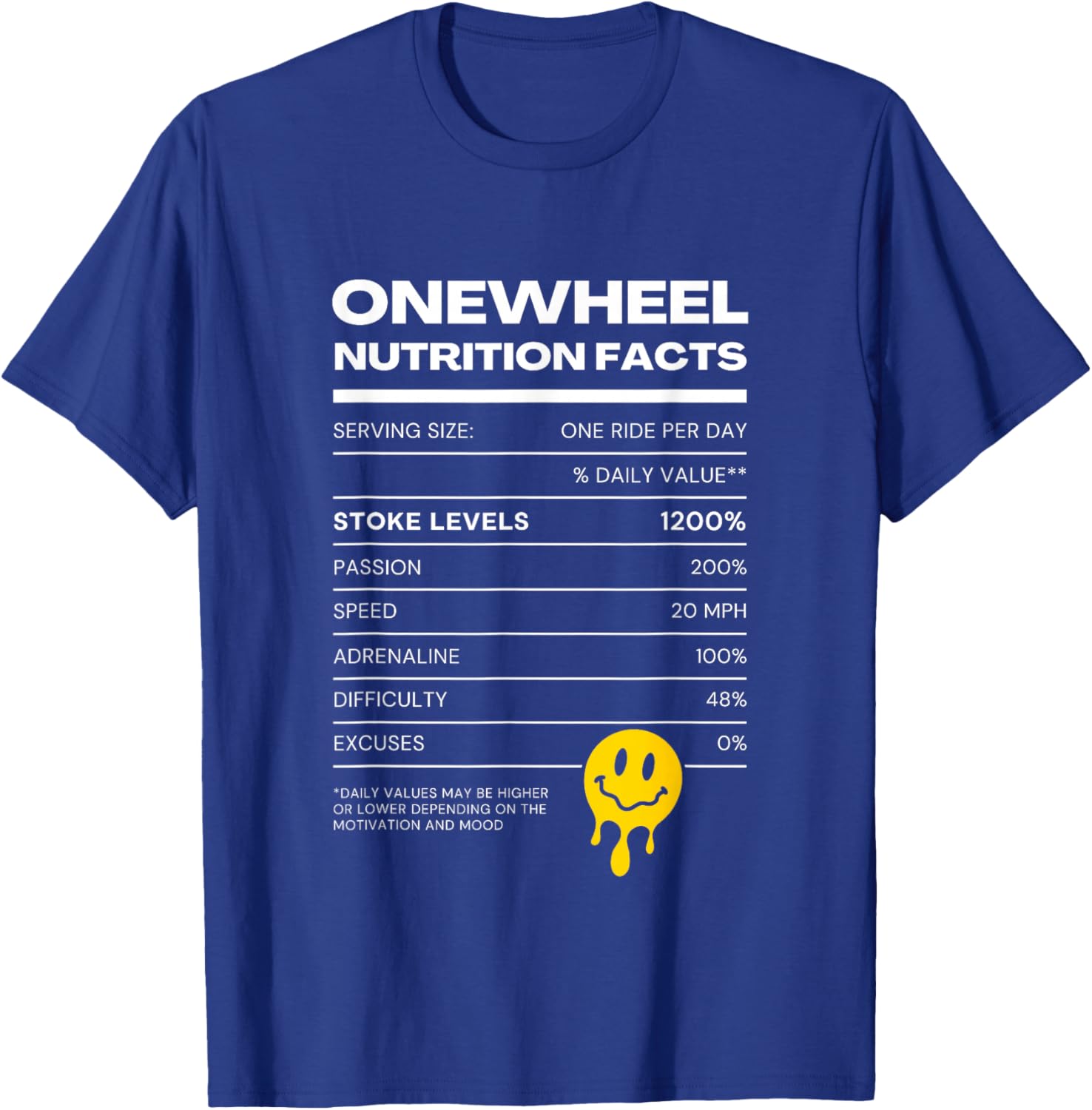 Onewheel Nutritional Value Stoke One Wheel T-Shirt - T-Shirt | Royal