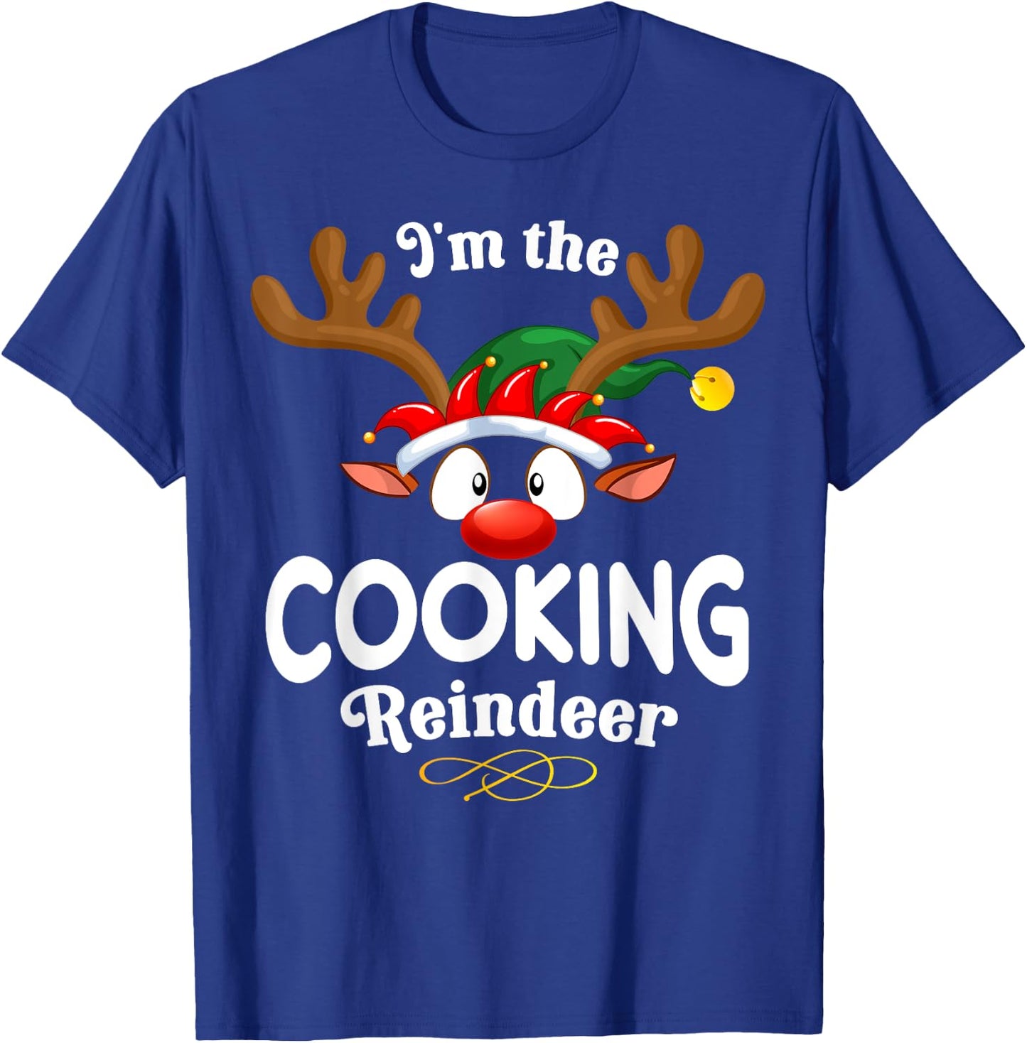 Christmas PJS Cooking XMas Reindeer Matching T-Shirt - T-Shirt | Royal