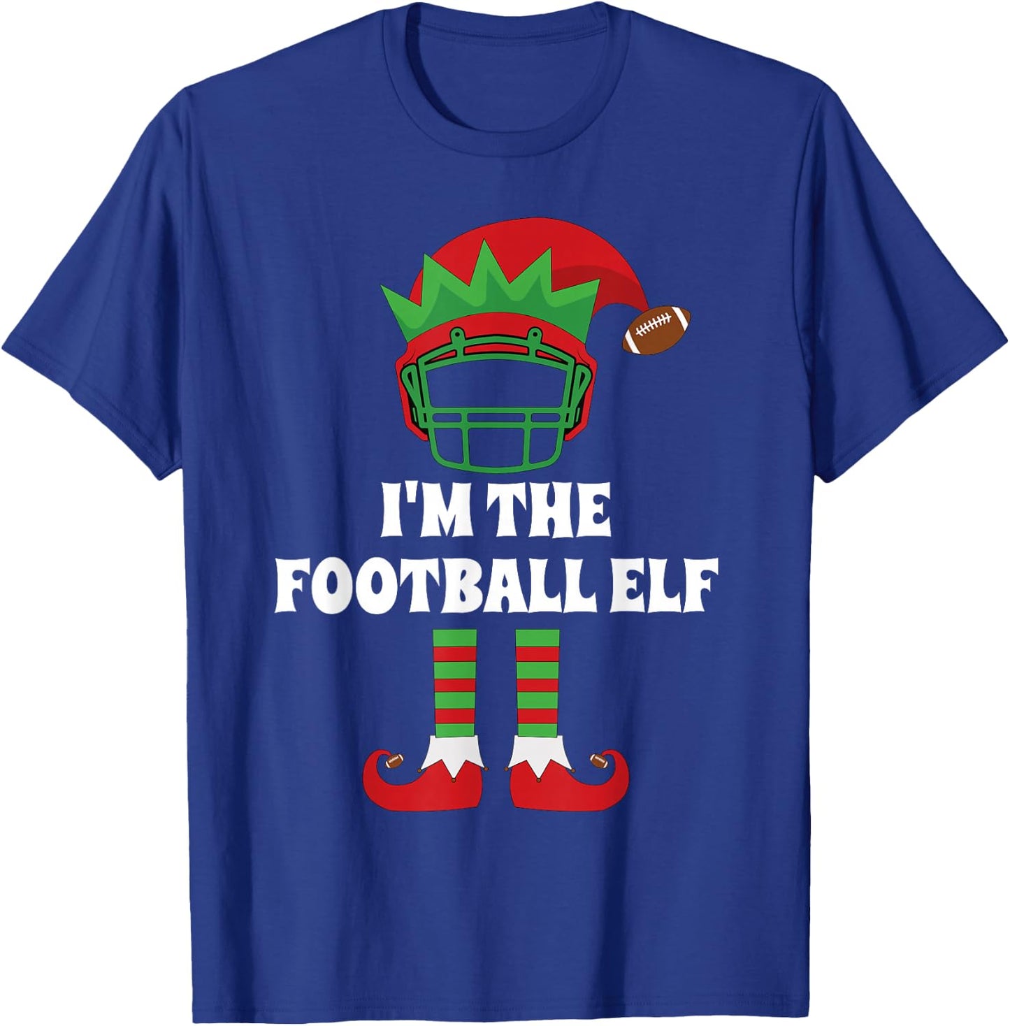 The Football Elf Matching Family Group Christmas Party Elf T-Shirt - T-Shirt | Royal