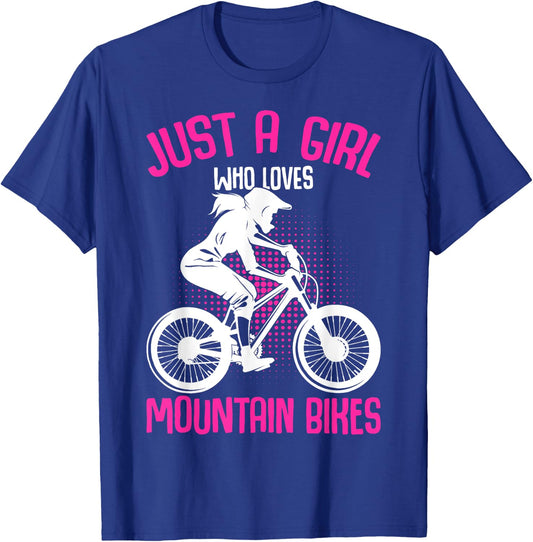 Just A Girl Who Loves Mountain Bike MTB Downhill Biker Kids T-Shirt - T-Shirt | Royal