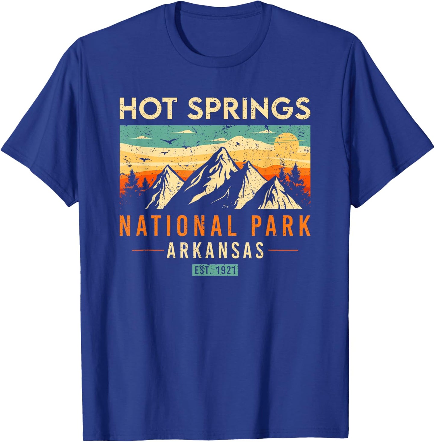 Hot Springs Est. 1921 Retro Arkansas National Park T-Shirt - T-Shirt | Royal