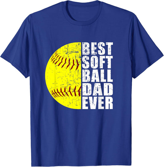 Best Softball Dad Ever - Father's Day Softball Lover T-Shirt - T-Shirt | Royal