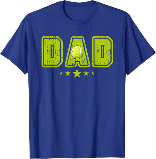 Vintage DAD Tennis Costume Dad Lover Player Father's Day T-Shirt - T-Shirt | Royal