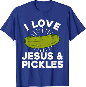 Cute Pickle Design Women Kids Jesus Pickle Lovers T-Shirt - T-Shirt | Royal