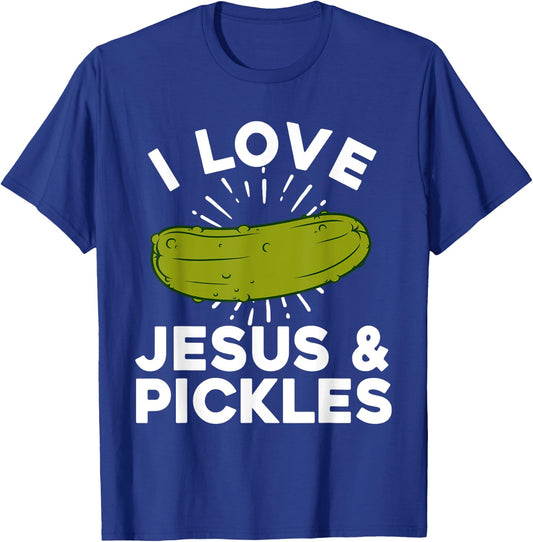 Cute Pickle Design Women Kids Jesus Pickle Lovers T-Shirt - T-Shirt | Royal