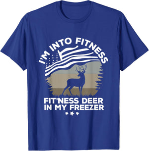 I'm Into Fitness Fit'Ness Deer In My Freezer Deer flag T-Shirt - T-Shirt | Royal