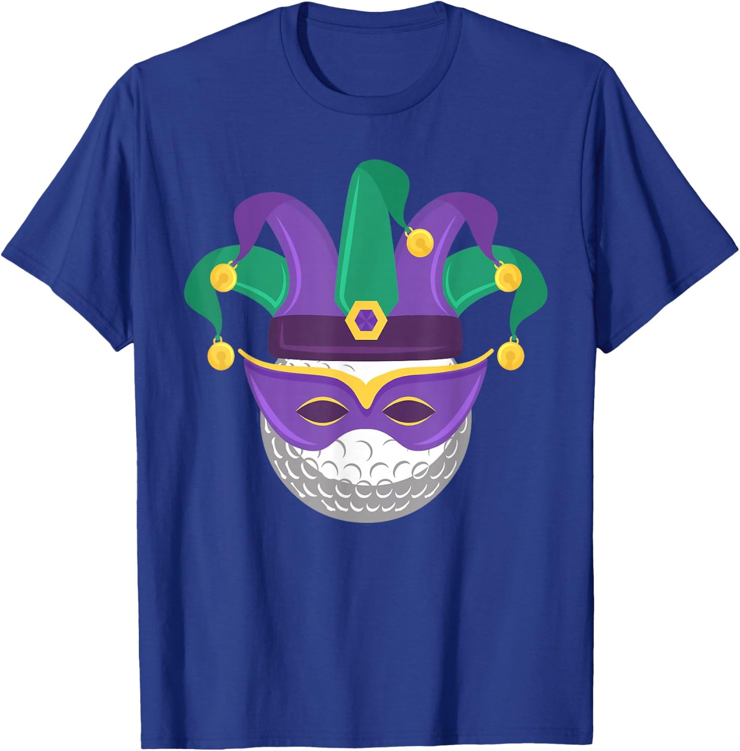 Mardi Gras Golf Ball Carnival Themed Golfing Tournament T-Shirt - T-Shirt | Royal