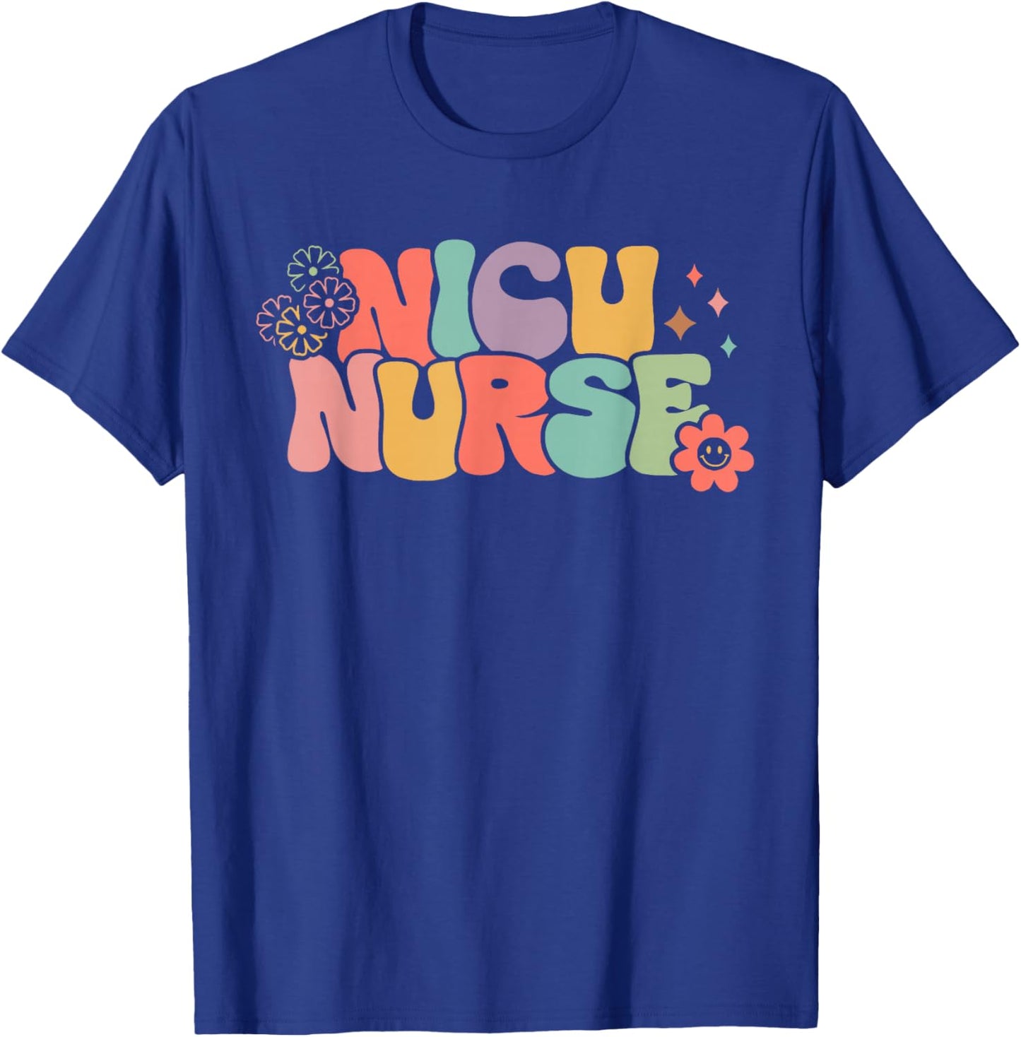 Groovy NICU Nurse ICU Neonatal Team Tiny Humans For T-Shirt - T-Shirt | Royal