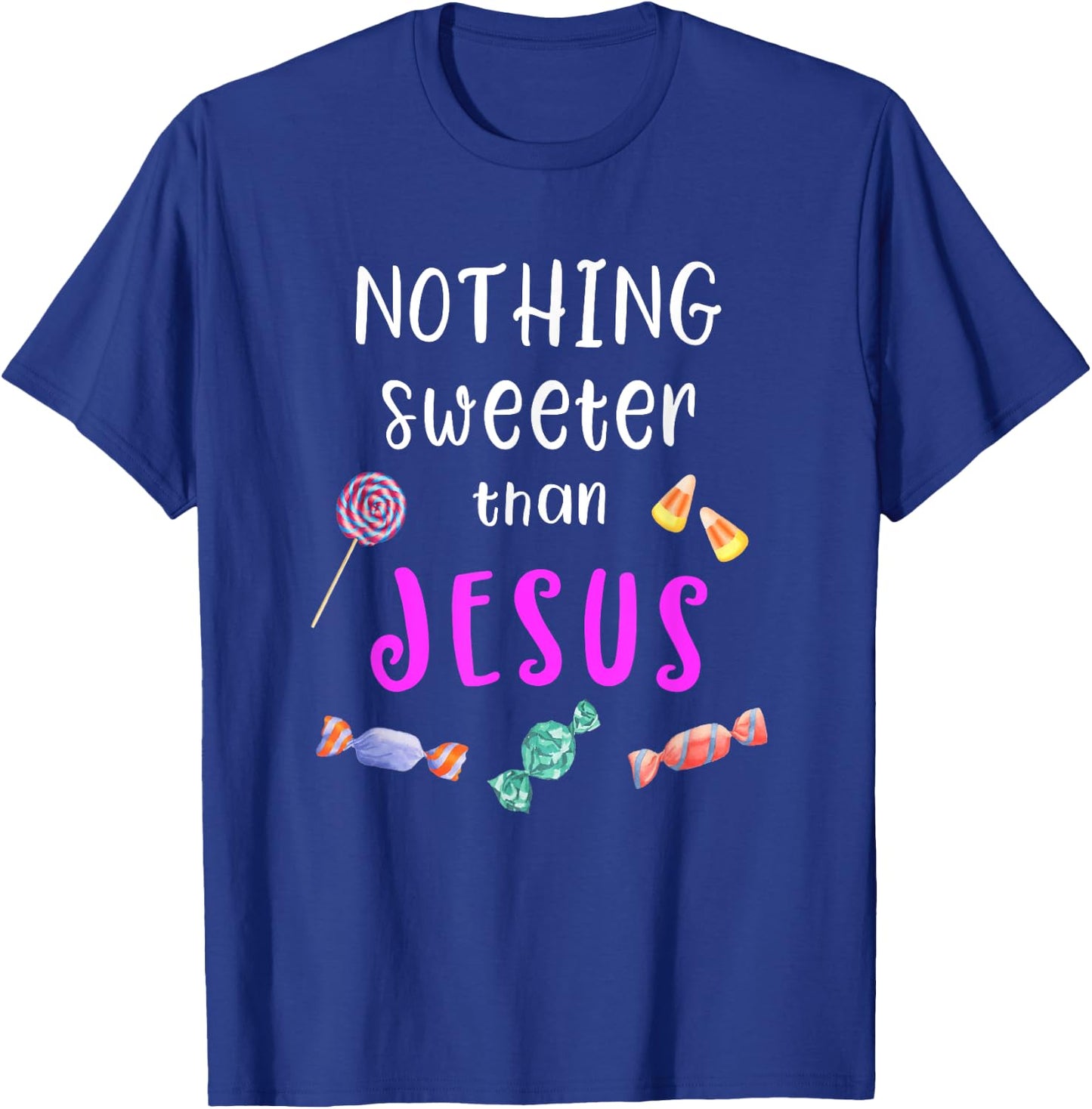 Cute Christian Gift, Jesus Trunk Or Treat Candy T-Shirt - T-Shirt | Royal