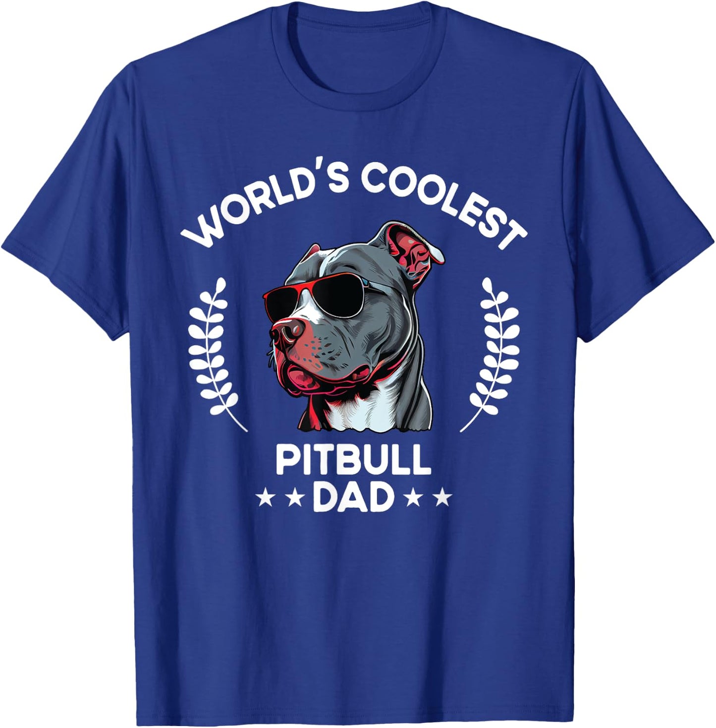 World's Coolest Dog Dad Papa - Men Pitbull T-Shirt - T-Shirt | Royal