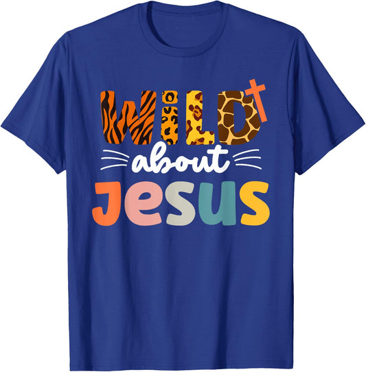 Cute Wild About Jesus Leopard Christ and Christianity T-Shirt - T-Shirt | Royal